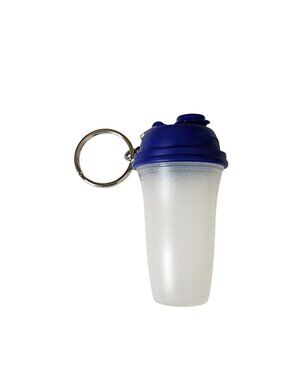 Tupperware Keychain Blue Quick Shake Mini Container NEW
